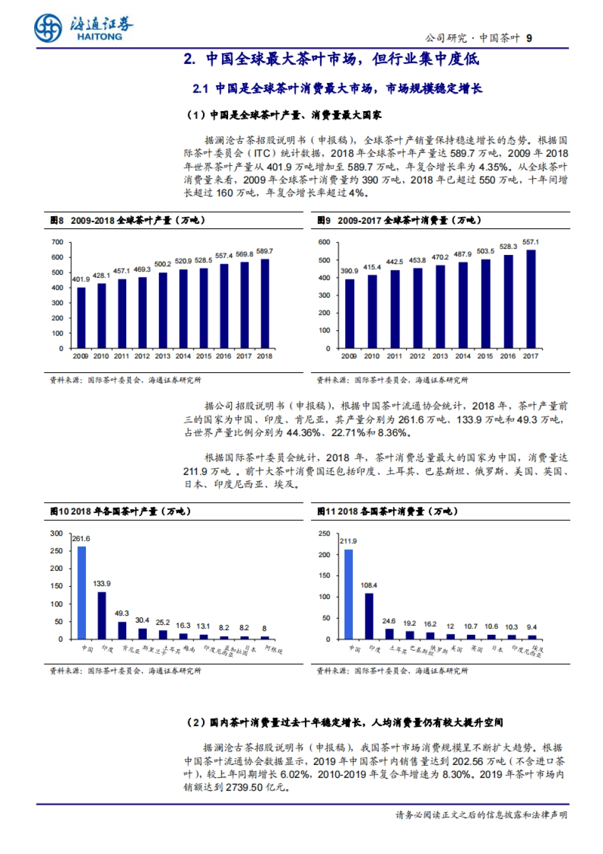 中国茶叶：中粮集团专业化公司之一，我国茶产业的先行者-海通证券-24页_第9页