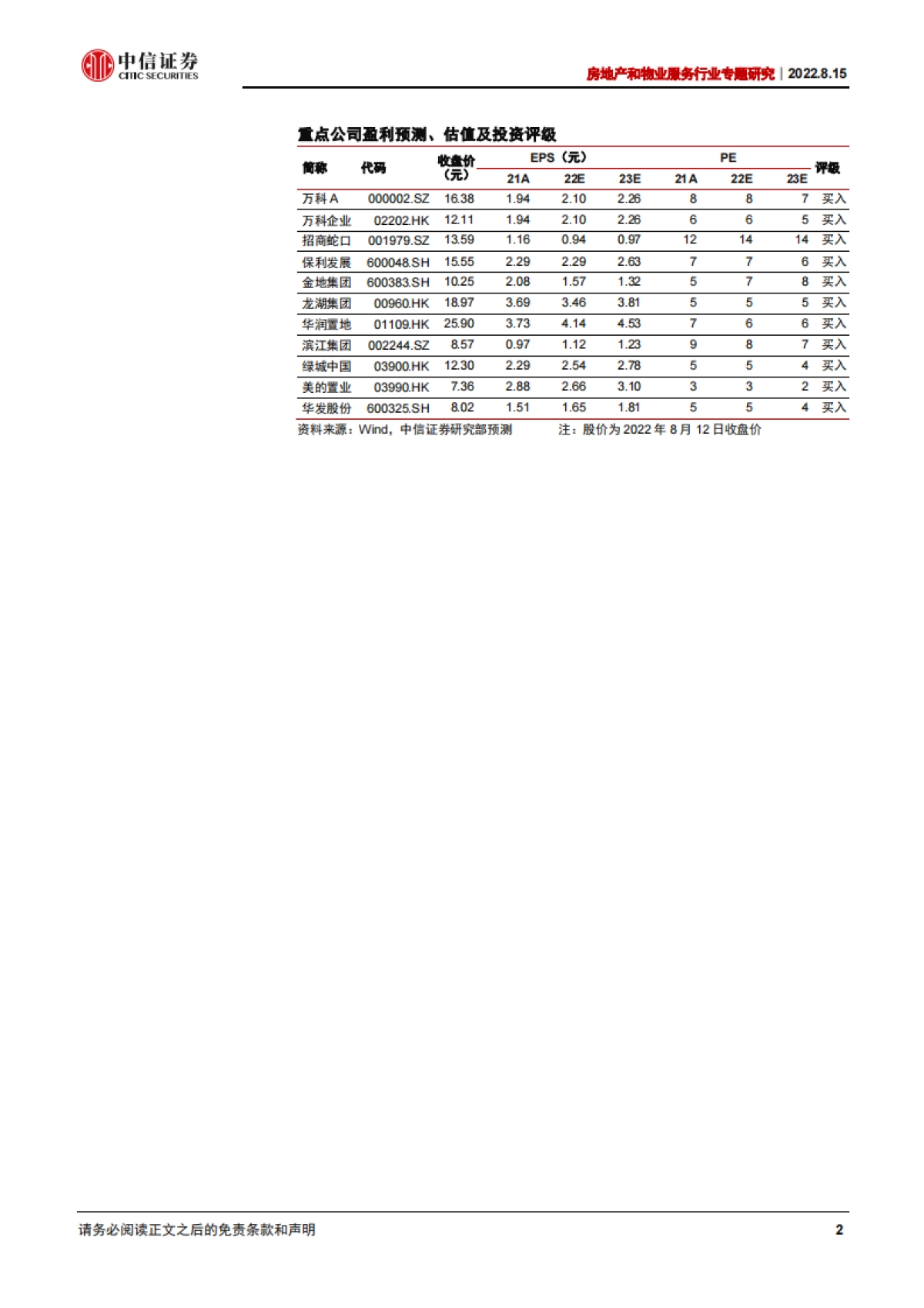 房地产和物业服务行业专题研究：开发企业资金动态安全分析框架-中信证券_第2页