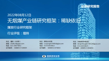 国泰君安：煤炭行业研究框架：无烟煤产业链研究框架，稀缺依旧