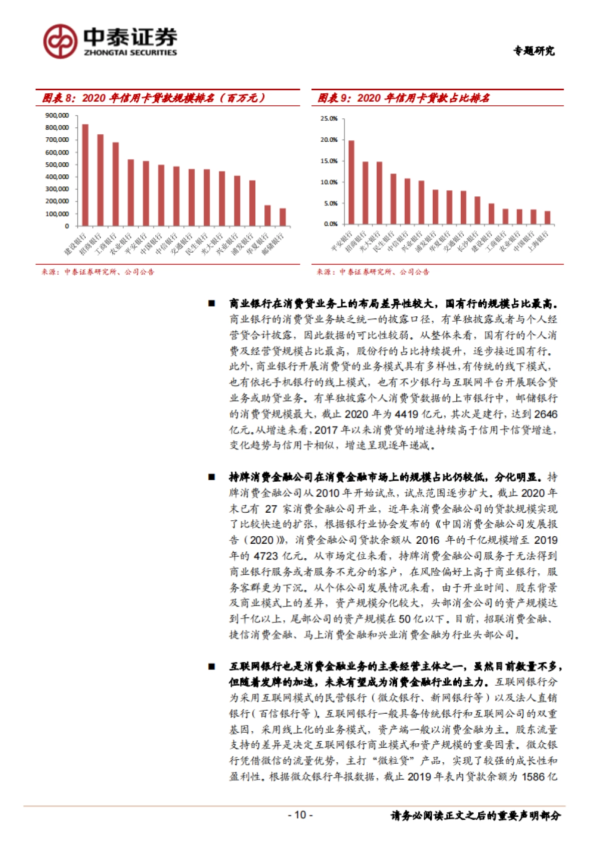 金融服务行业:蚂蚁、招联等头部公司和行业趋势展望,持牌消费金融公司的机会大吗?-中泰证券-34页_第10页