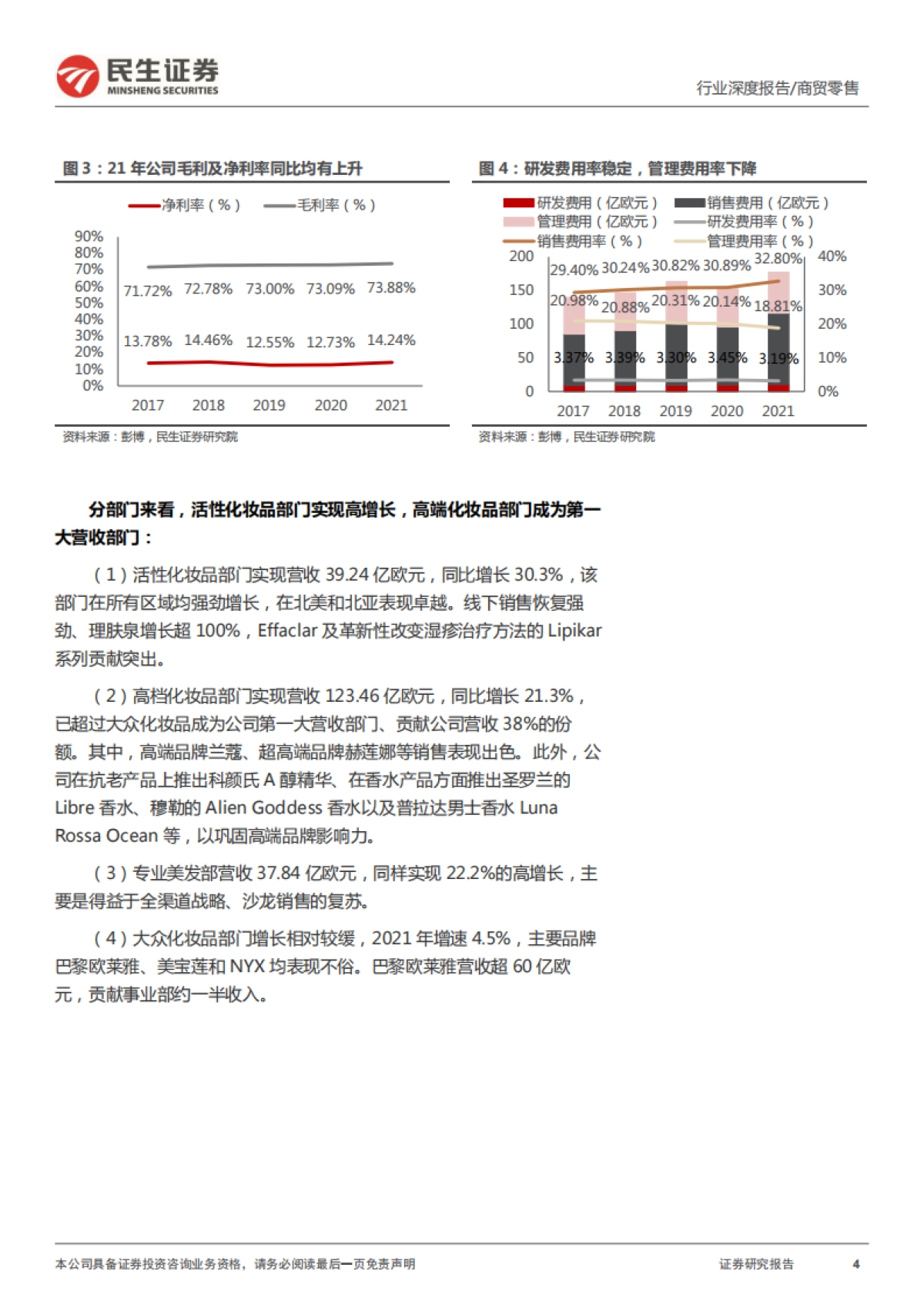 民生证券-化妆品专题深度:从海外美妆集团财报看国内化妆品行业新趋势_第4页
