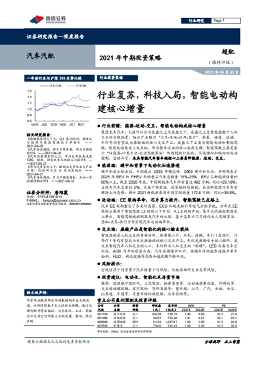 汽车汽配行业2021年中期投资策略-国信证券-79页