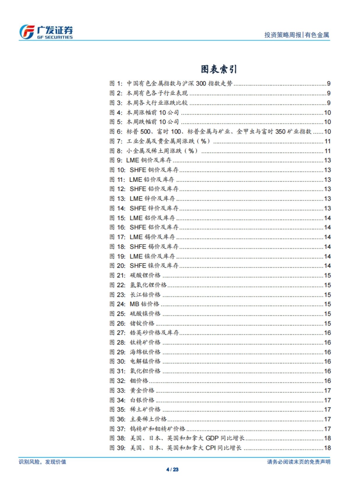 有色金属行业投资策略周报：锂钴钨钼涨价，推荐三大材料-广发证券_第4页