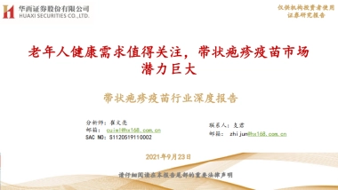 带状疱疹疫苗行业研究：老年人健康需求值得关注，市场潜力巨大