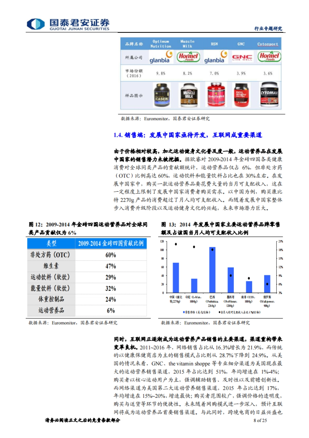 体育行业运动营养品专题：健康消费正当时，运动营养品迎良机-国泰君安-25页_第8页