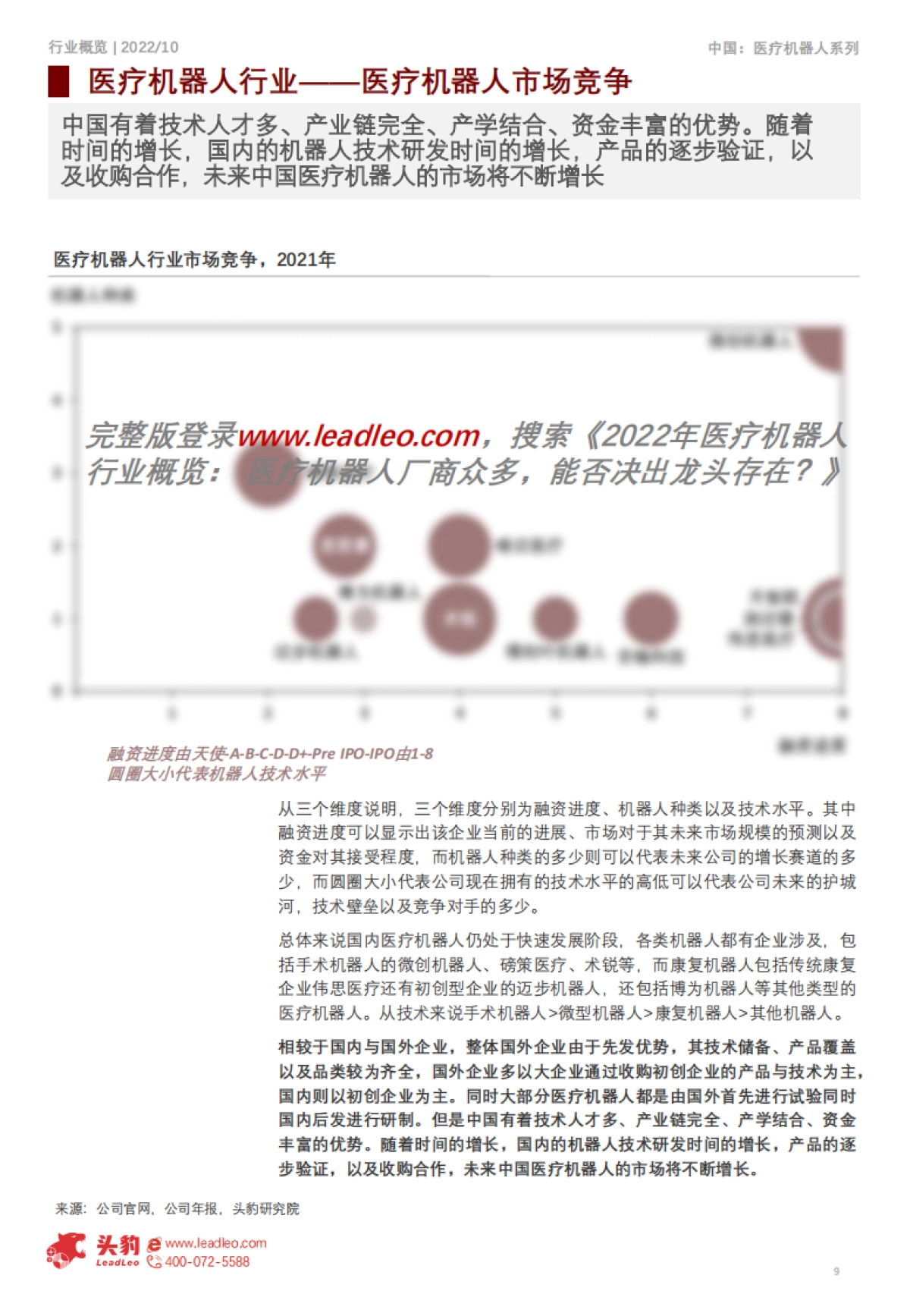头豹：2022年医疗机器人行业概览-医疗机器人厂商众多-能否决出龙头存在（摘要版）_第9页