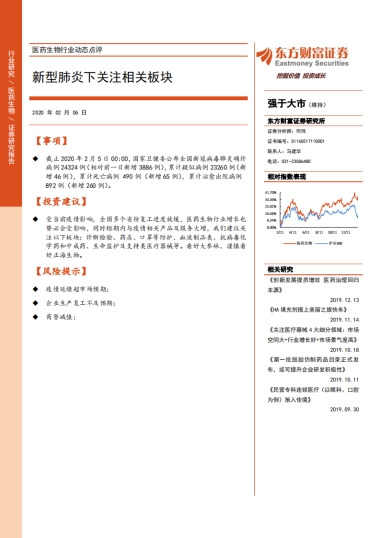 医药生物行业动态点评：新型肺炎下关注相关板块