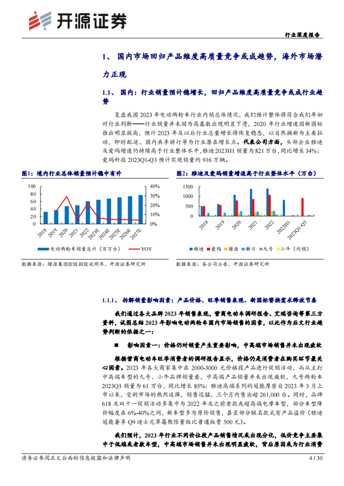 轻工制造行业深度报告：电动两轮车：行业回归产品维度高质量竞争，建议关注前瞻布局优质企业_第4页