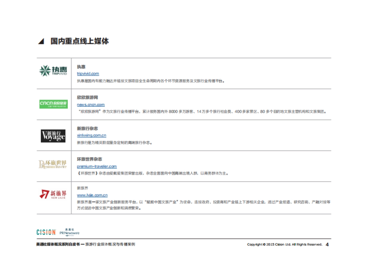 美通社：2023旅游行业媒体概况与传播案例白皮书_第4页