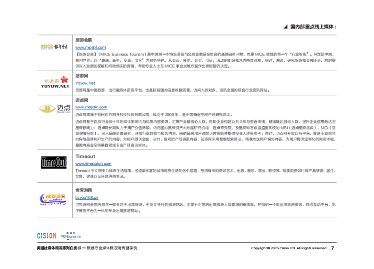 美通社：2023旅游行业媒体概况与传播案例白皮书_第7页