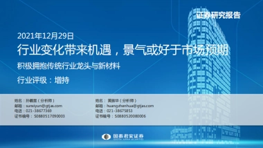 积极拥抱传统行业龙头与新材料：行业变化带来机遇，景气或好于市场预期-国泰君安-66页