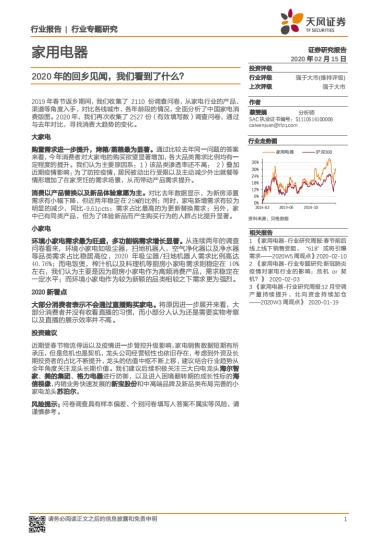 家用电器行业专题研究：2020年的回乡见闻，我们看到了什么？