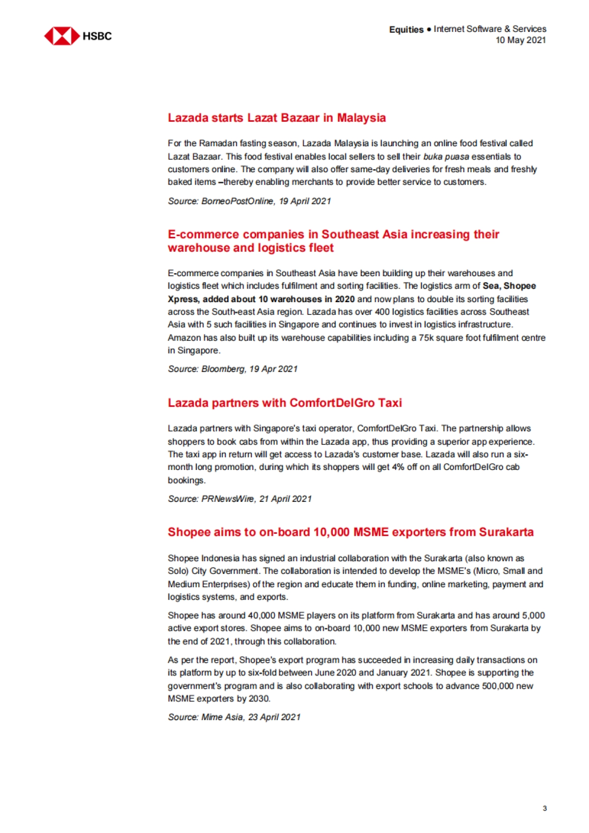 亚太地区互联网行业-东盟互联网：Shopee，GoTo，Traveloka及其它-HSBC-21页_第3页