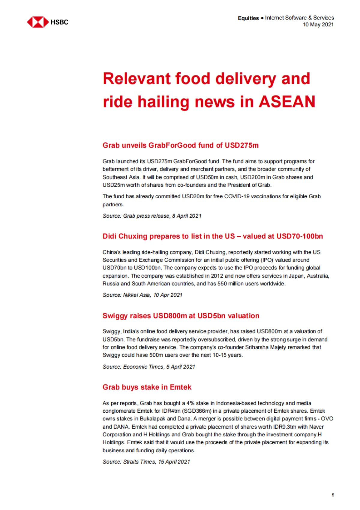 亚太地区互联网行业-东盟互联网：Shopee，GoTo，Traveloka及其它-HSBC-21页_第5页