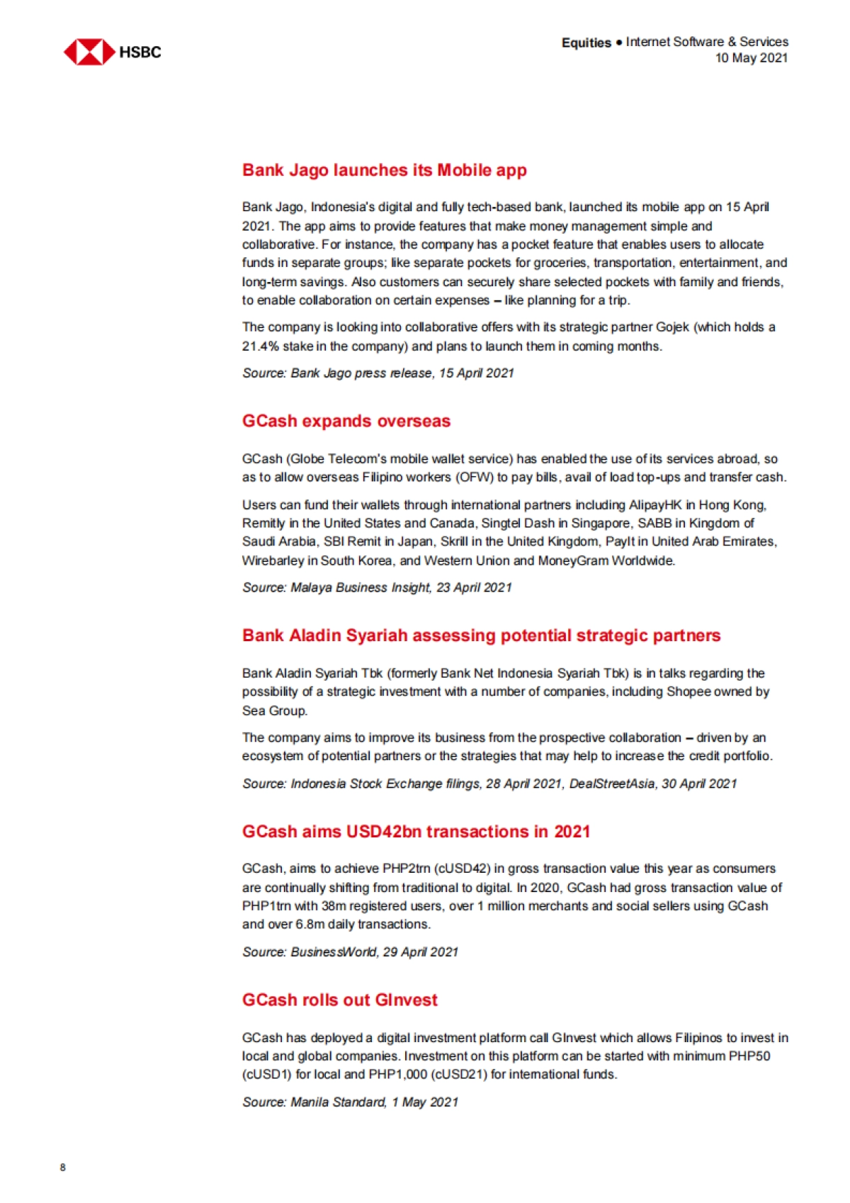 亚太地区互联网行业-东盟互联网：Shopee，GoTo，Traveloka及其它-HSBC-21页_第8页