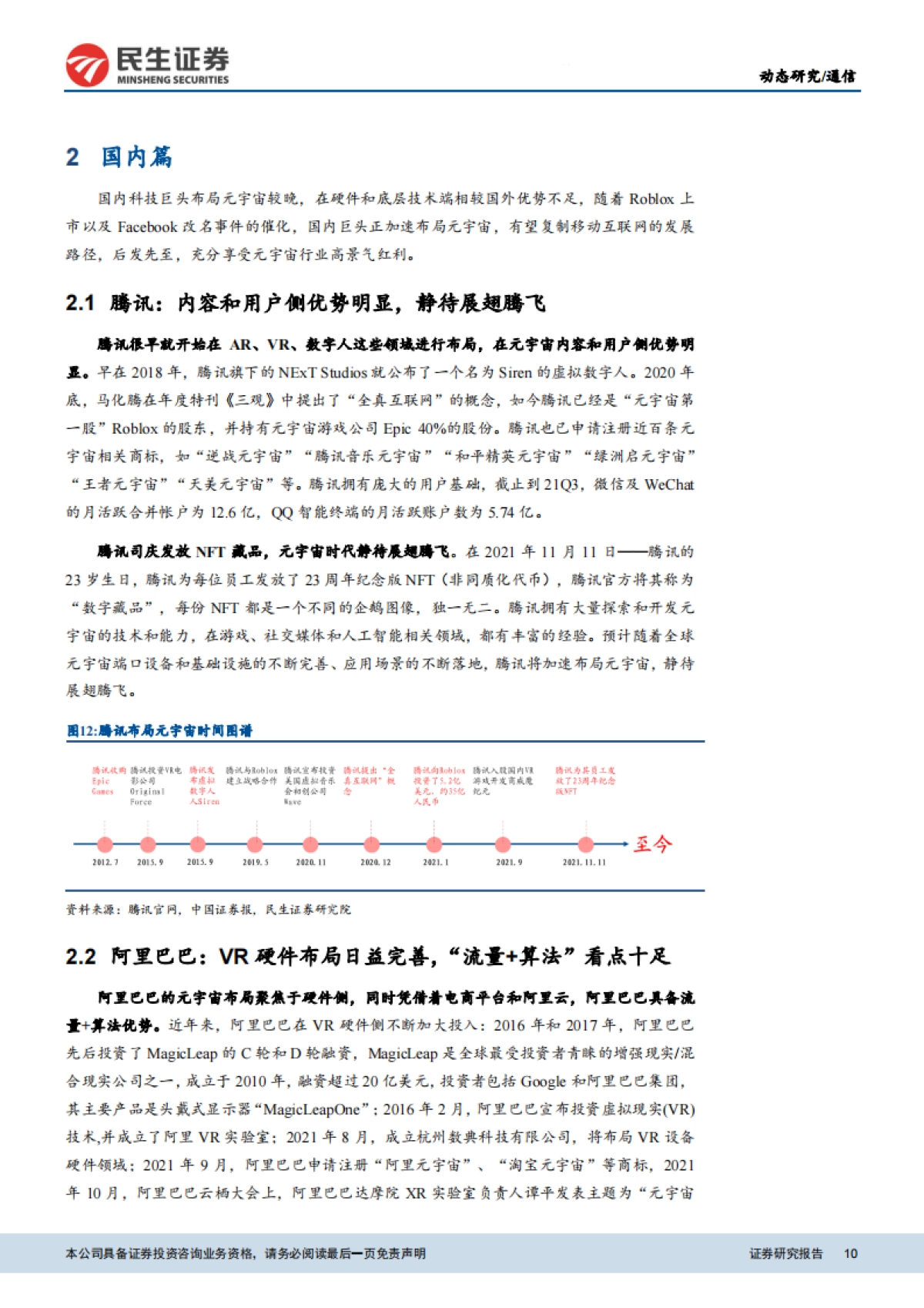 通信行业元宇宙巨头梳理:突破增长瓶颈,抢占下一代网络先机-民生证券_第10页