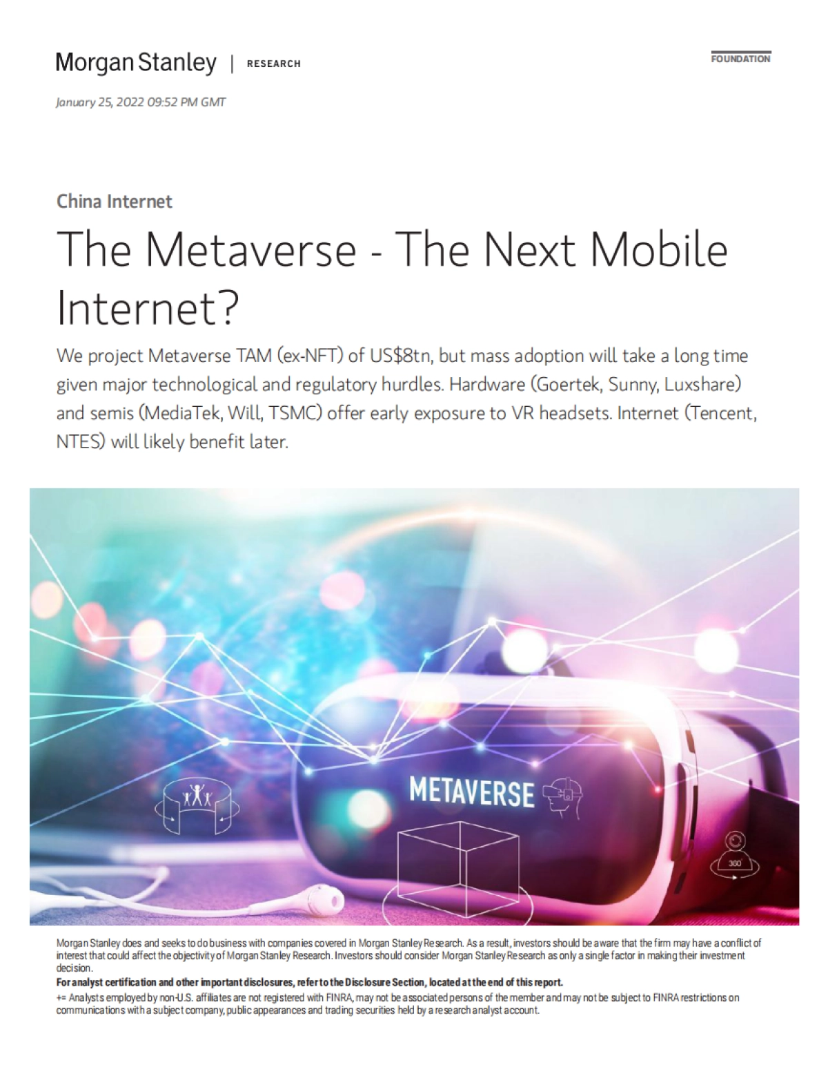 中国互联网行业报告：元宇宙！下一代移动互联网？（英）-摩根士丹利-45页_第1页