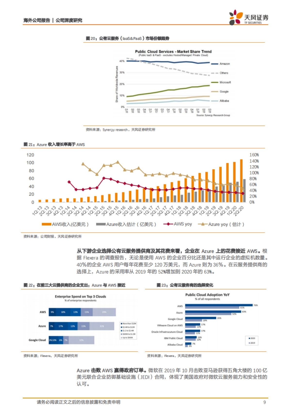 微软-跟踪报告：疫情下云业务韧性强劲，市场份额及竞争优势持续提升-天风证券-20页_第9页
