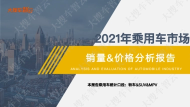 2021年乘用车市场销量及价格分析报告-大搜车智云