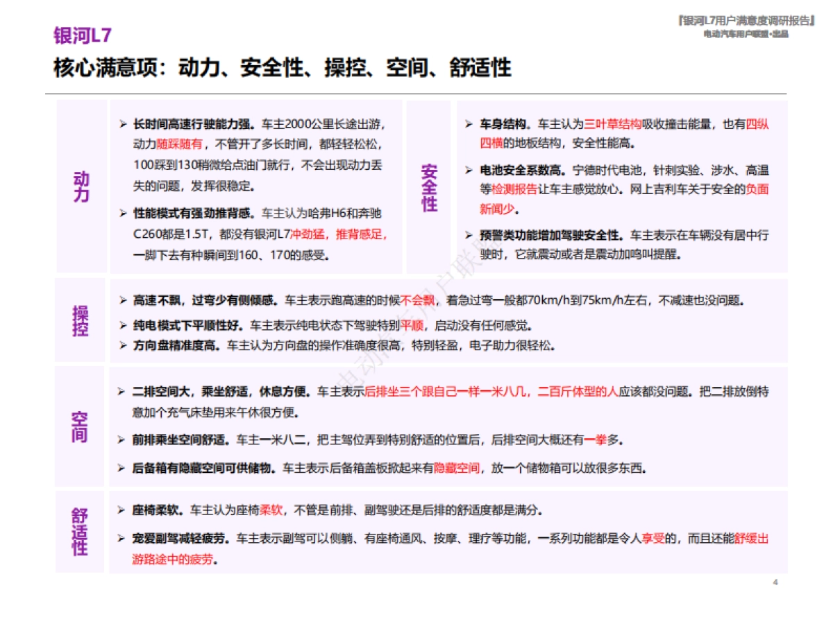 电动汽车用户联盟：2023吉利银河L7用户满意度报告_第4页