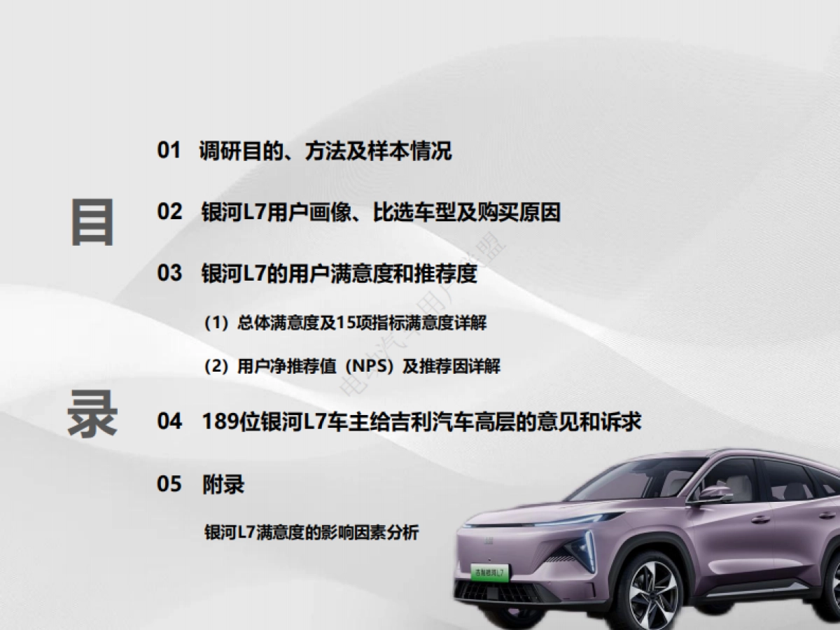 电动汽车用户联盟：2023吉利银河L7用户满意度报告_第6页
