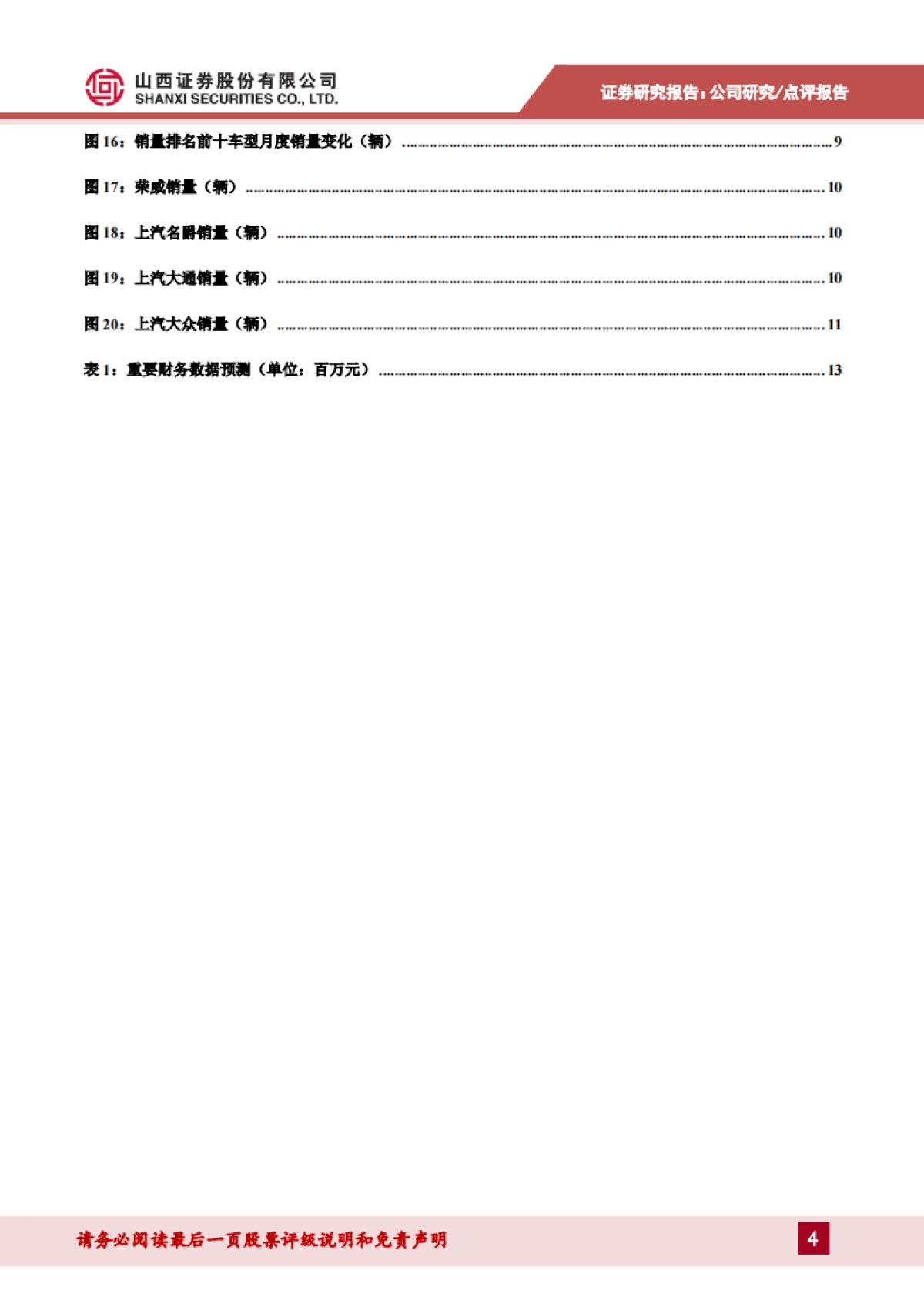 上汽集团_ 月产销同比降幅持续收窄,新能源汽车销量增势强劲_第4页