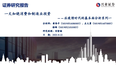 主题策略-后疫情时代的基本面分析系列一：一文知晓消费和制造业投资-兴业证券[黄伟平,左大勇,徐琳,刘哲铭]