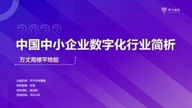 甲子光年：2022中小企业数字化微报告