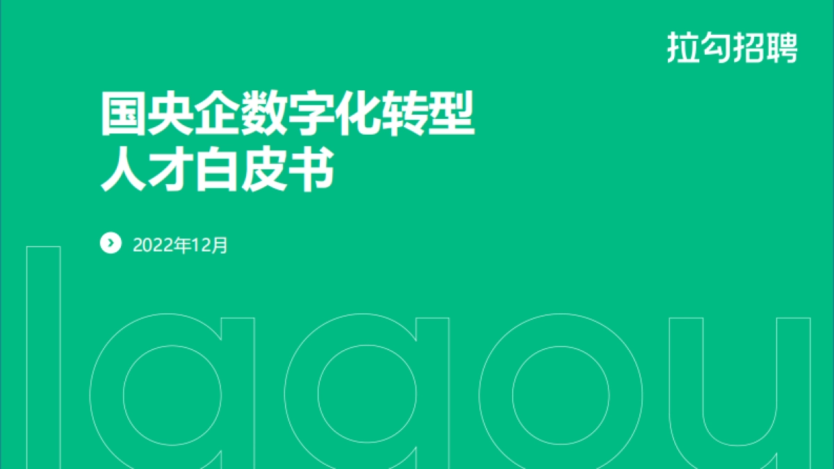 拉勾招聘:2022国央企数字化转型人才白皮书_第1页
