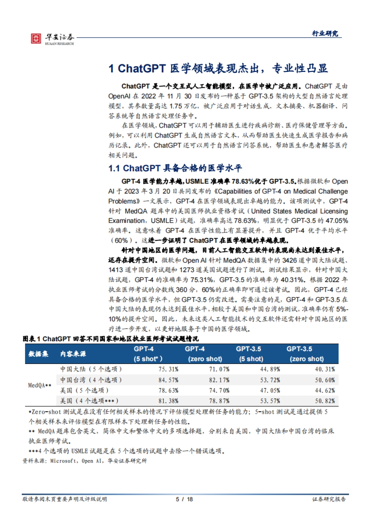 华安证券-医疗AI专题二:专业性与实用性兼备,ChatGPT类聊天AI在医疗端的使用报告_第5页
