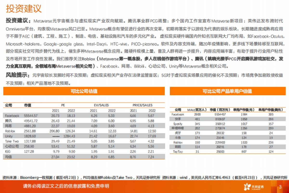 天风证券：元宇宙—游戏系通往虚拟现实的方舟_第4页