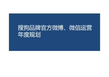 搜狗官方微博微信年度运营策略方案
