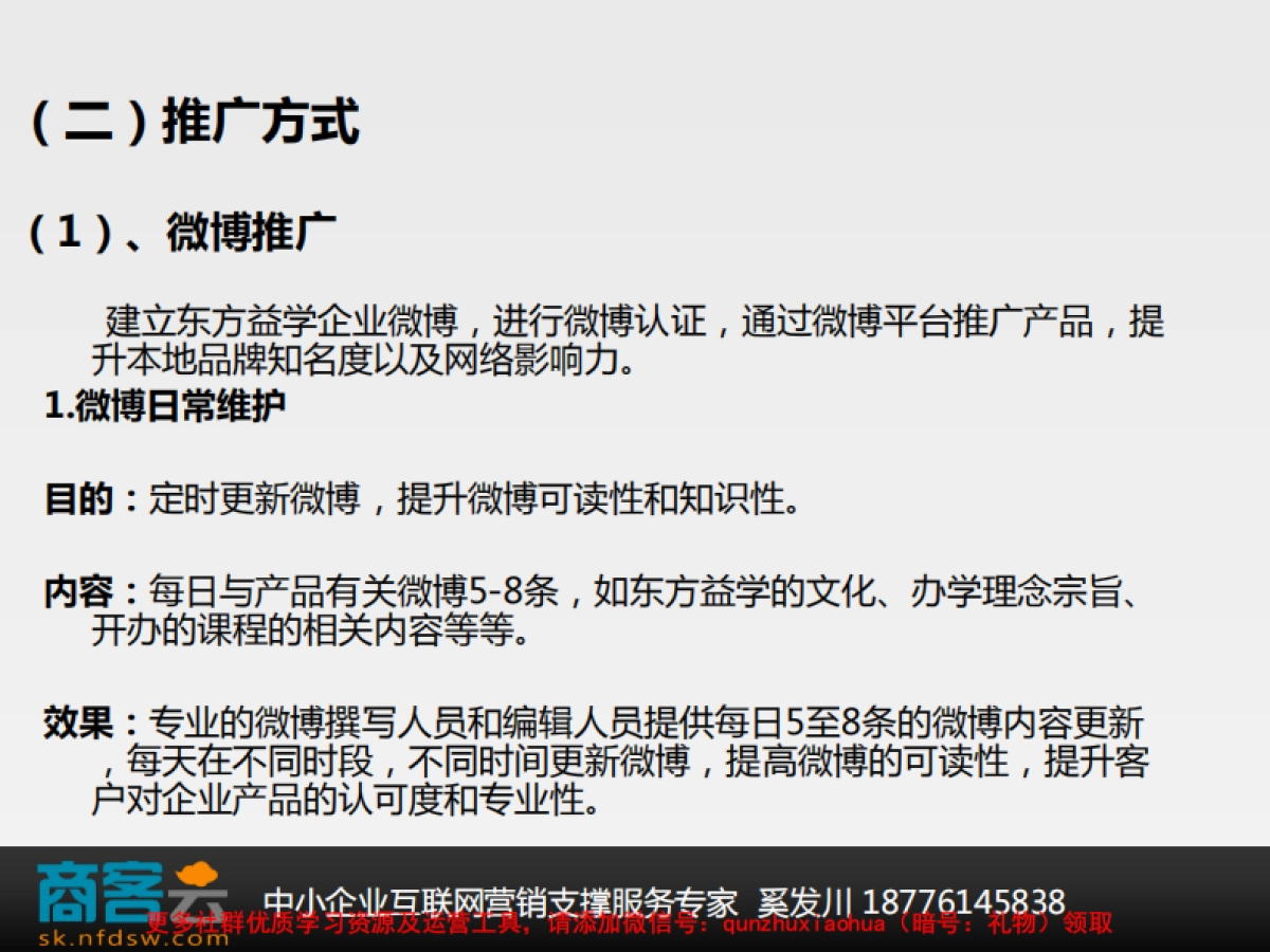 网站技术维护、推广及微博微信推广提案_第9页