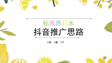 2019标典苏打水抖音推广思路