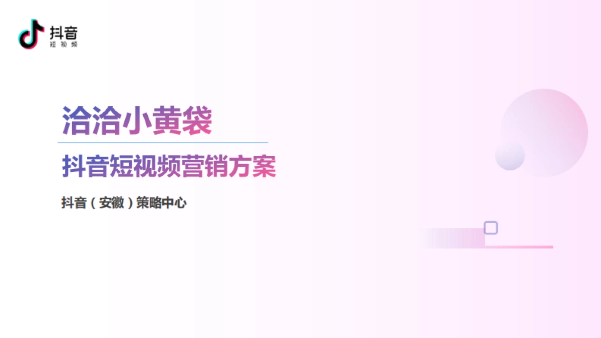 洽洽小黄袋&抖音短视频营销方案_第1页