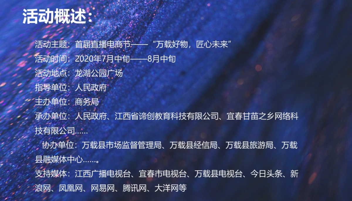 2020政府首届直播电商节(万载好物 匠心未来主题)活动策划方案_第4页