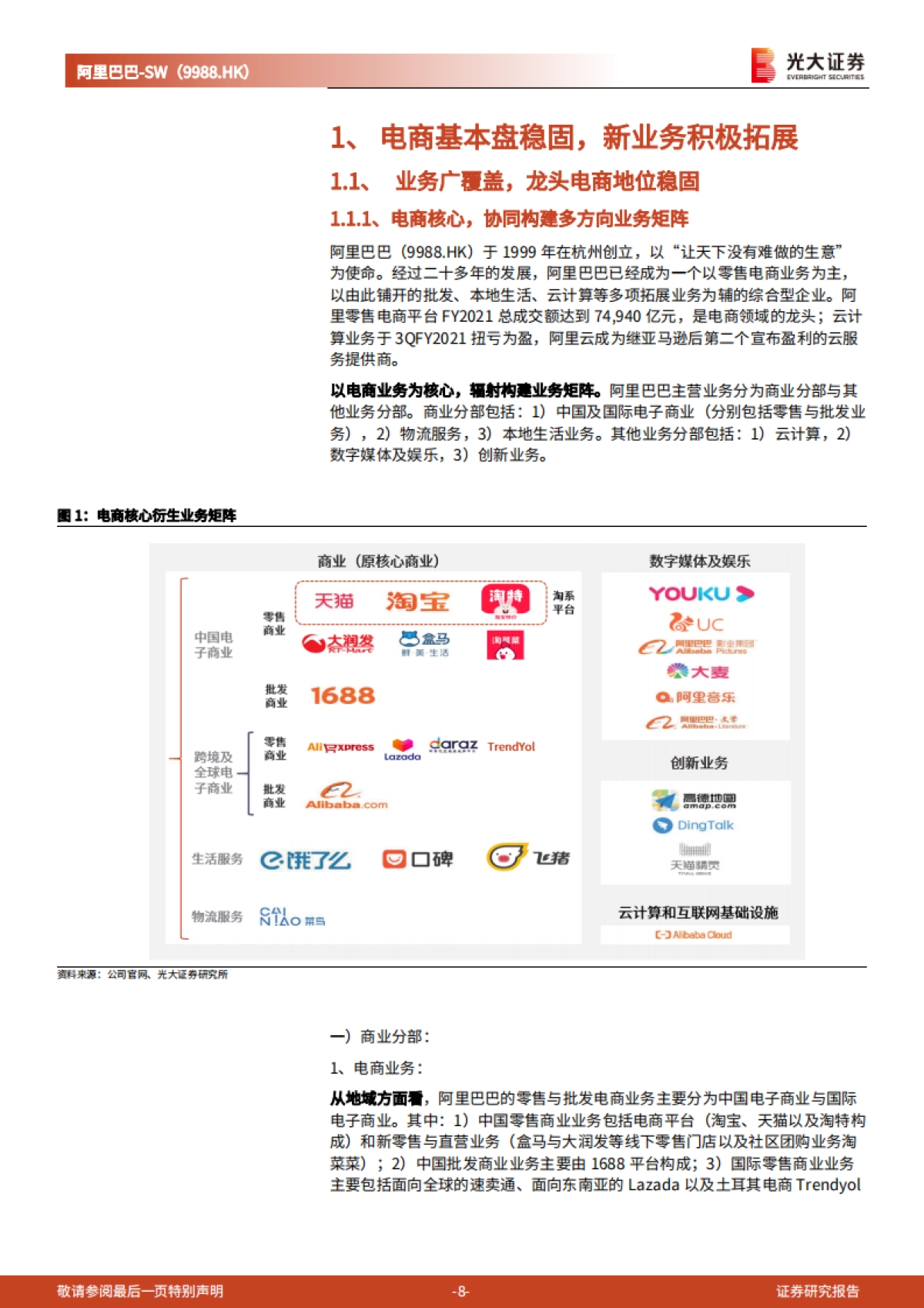 阿里巴巴(SW-9988.HK)电商龙头地位稳固,直播 云计算构筑发展新空间_第8页