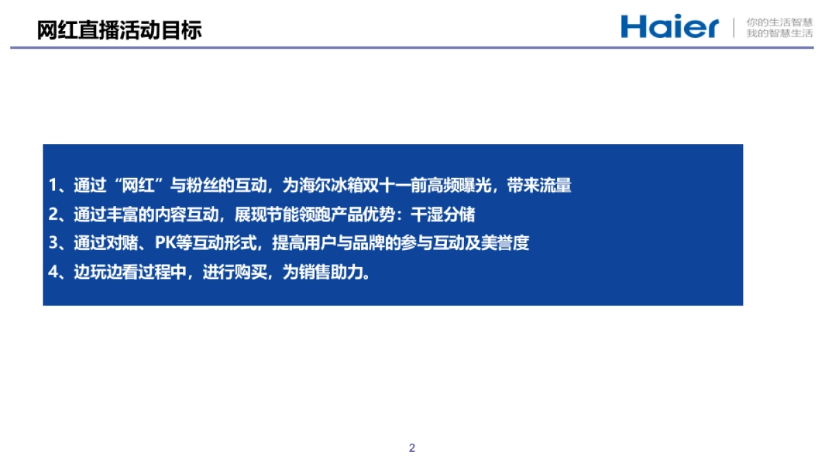 海尔冰箱&天猫直播策划方案_第2页