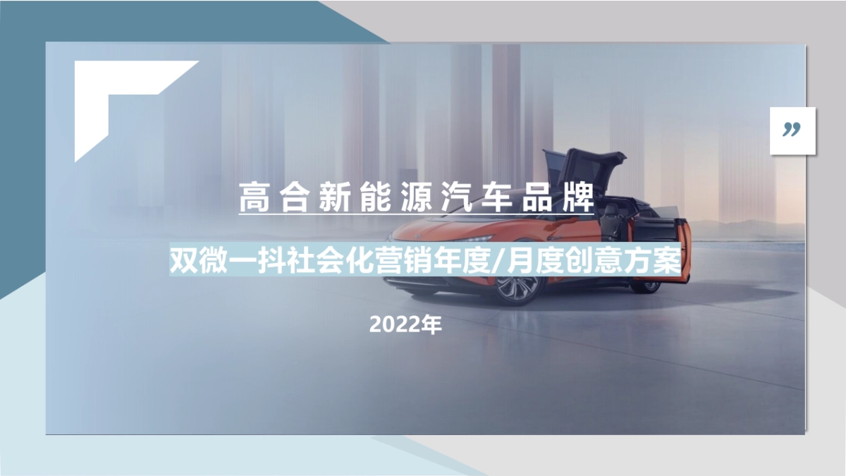 2022高合新能源汽车双微一抖年度社交媒体营销方案_第1页