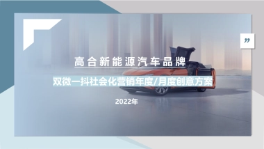 2022高合新能源汽车双微一抖年度社交媒体营销方案