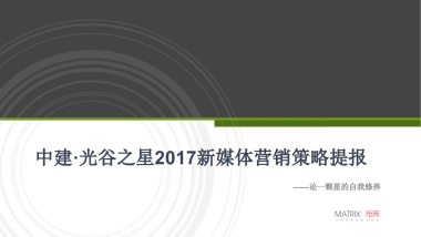 中建·光谷之星新媒体营销策略提报