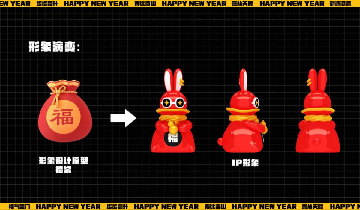 2023兔年IP招财福兔春节美陈设计方案_第4页