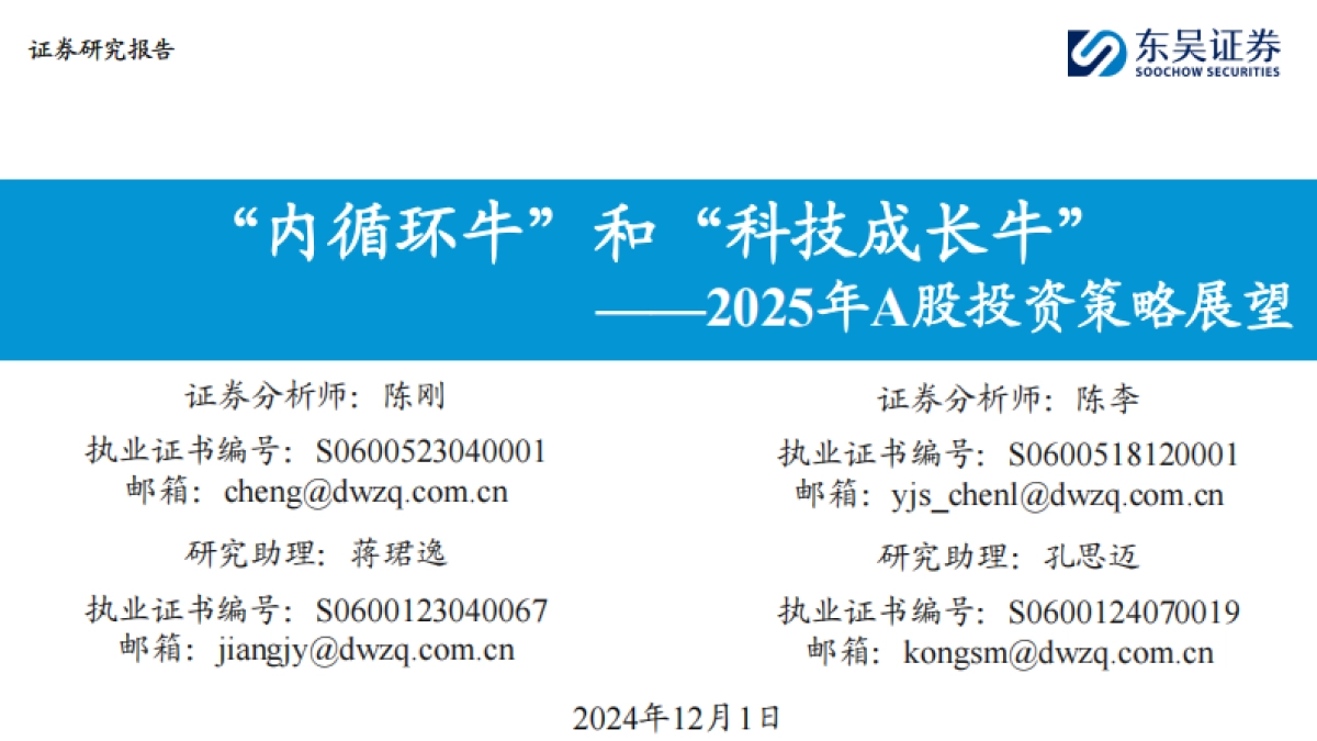2025年A股投资策略展望：“内循环牛”和“科技成长牛”_第1页