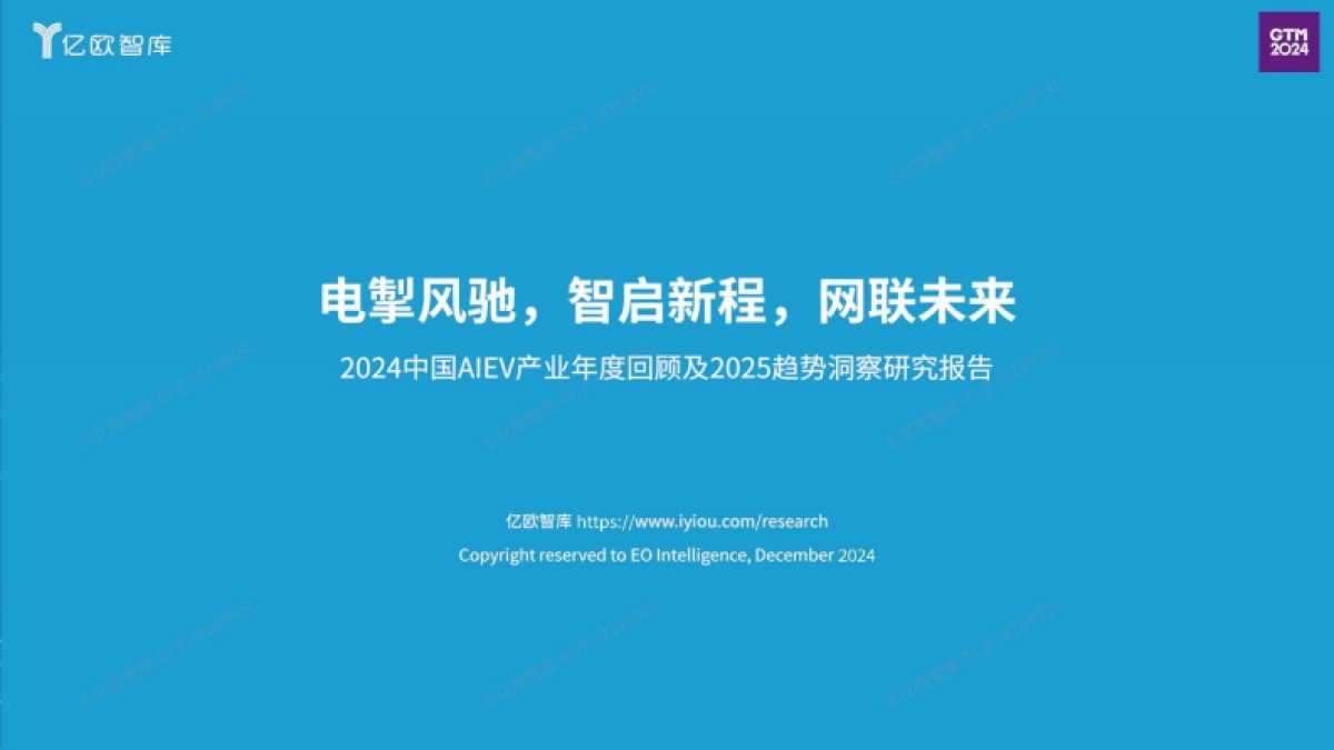 2024中国AIEV产业年度回顾及2025趋势洞察研究报告_第1页