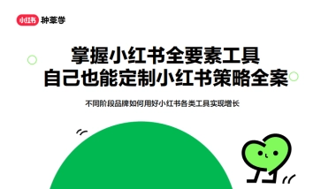 掌握小红书全要素工具自己也能定制小红书策略全案