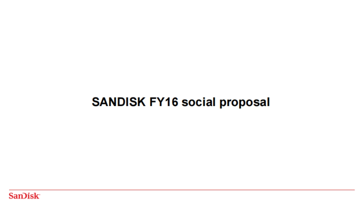 【SANDISK】Sandisk闪迪内存卡FY social proposal_第1页
