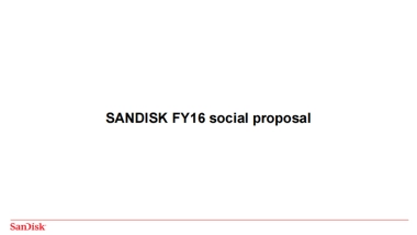 【SANDISK】Sandisk闪迪内存卡FY social proposal