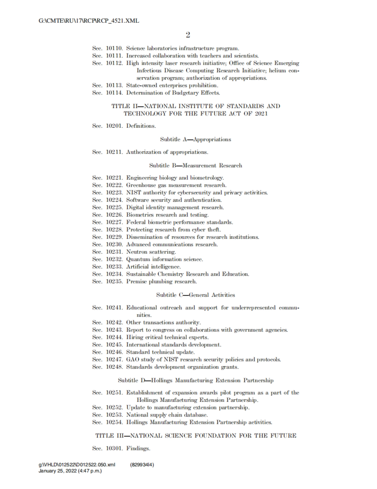 2022年美国竞争法：确保美国领导地位（英）-众议院_第2页
