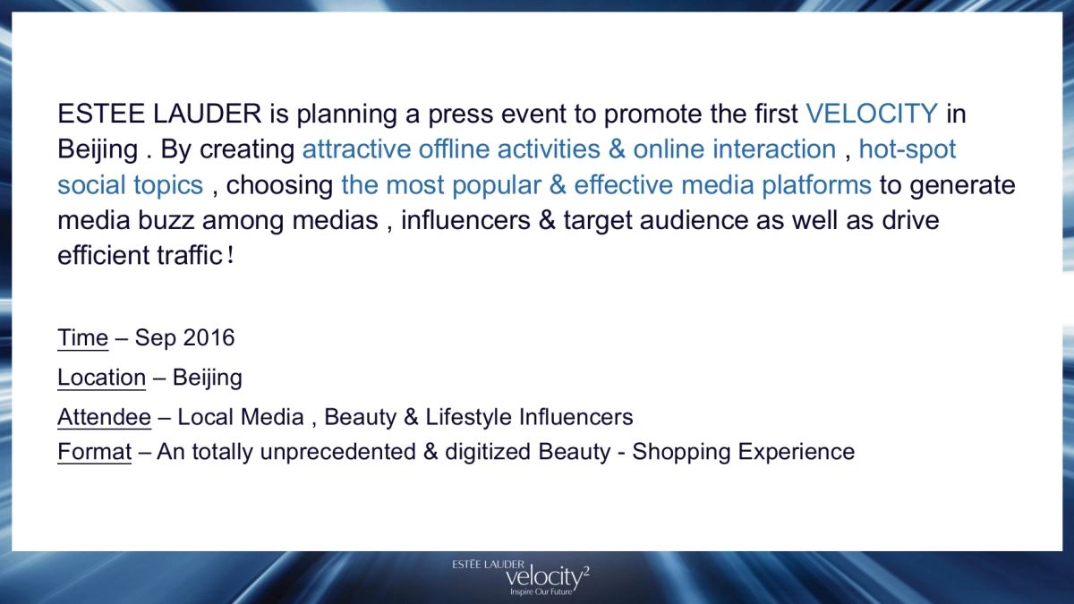 Estee Lauder Velocity Media Launch Event Proposal_第4页
