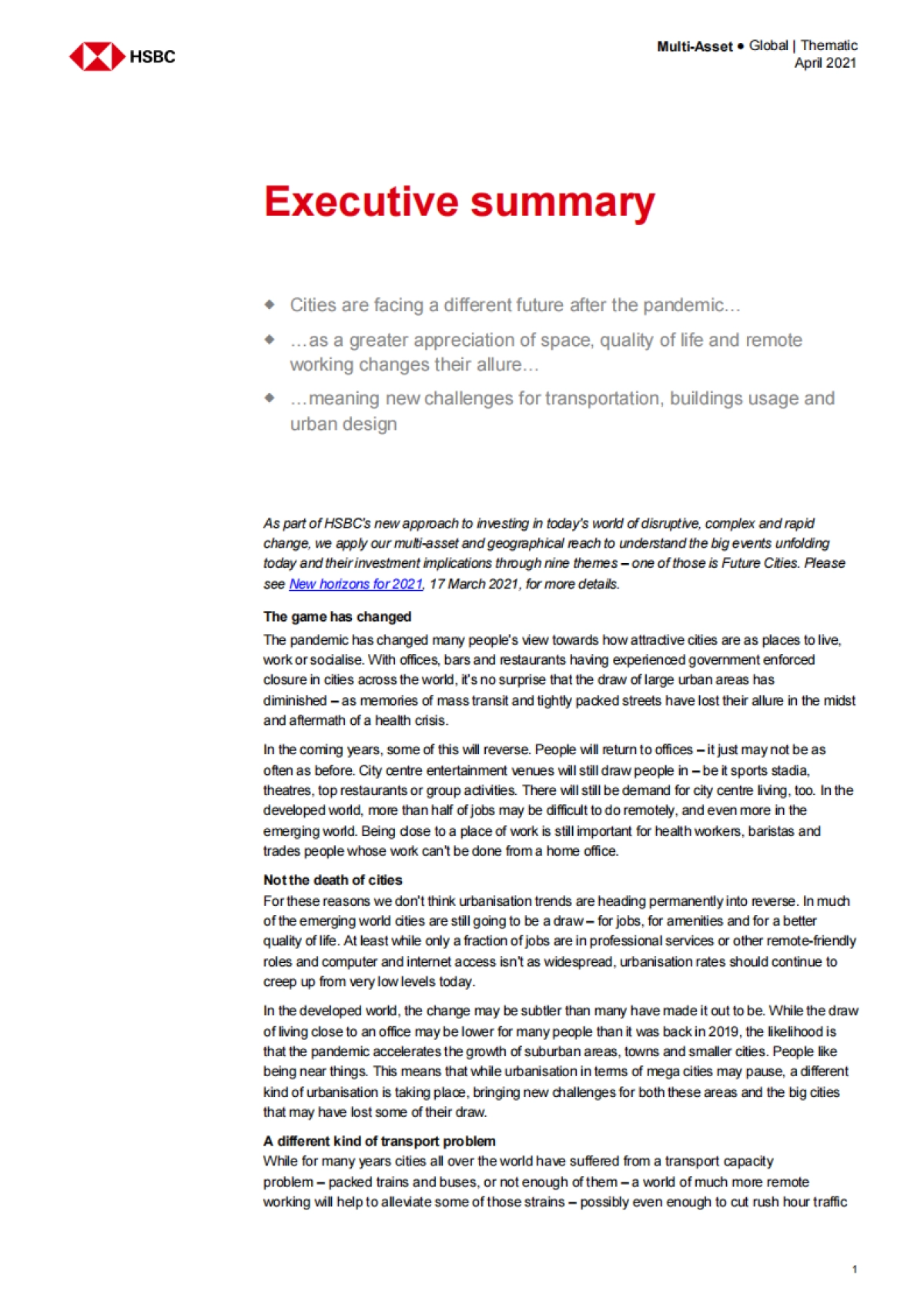 HSBC-全球投资策略之未来城市：城市化形态的变化_第2页